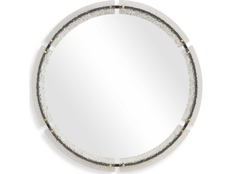 Uttermost Crystalline Black Polished Brass Round Wall Mirror