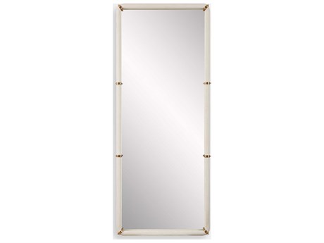 Uttermost Cyprus White Brass Rectangular Wall Mirror