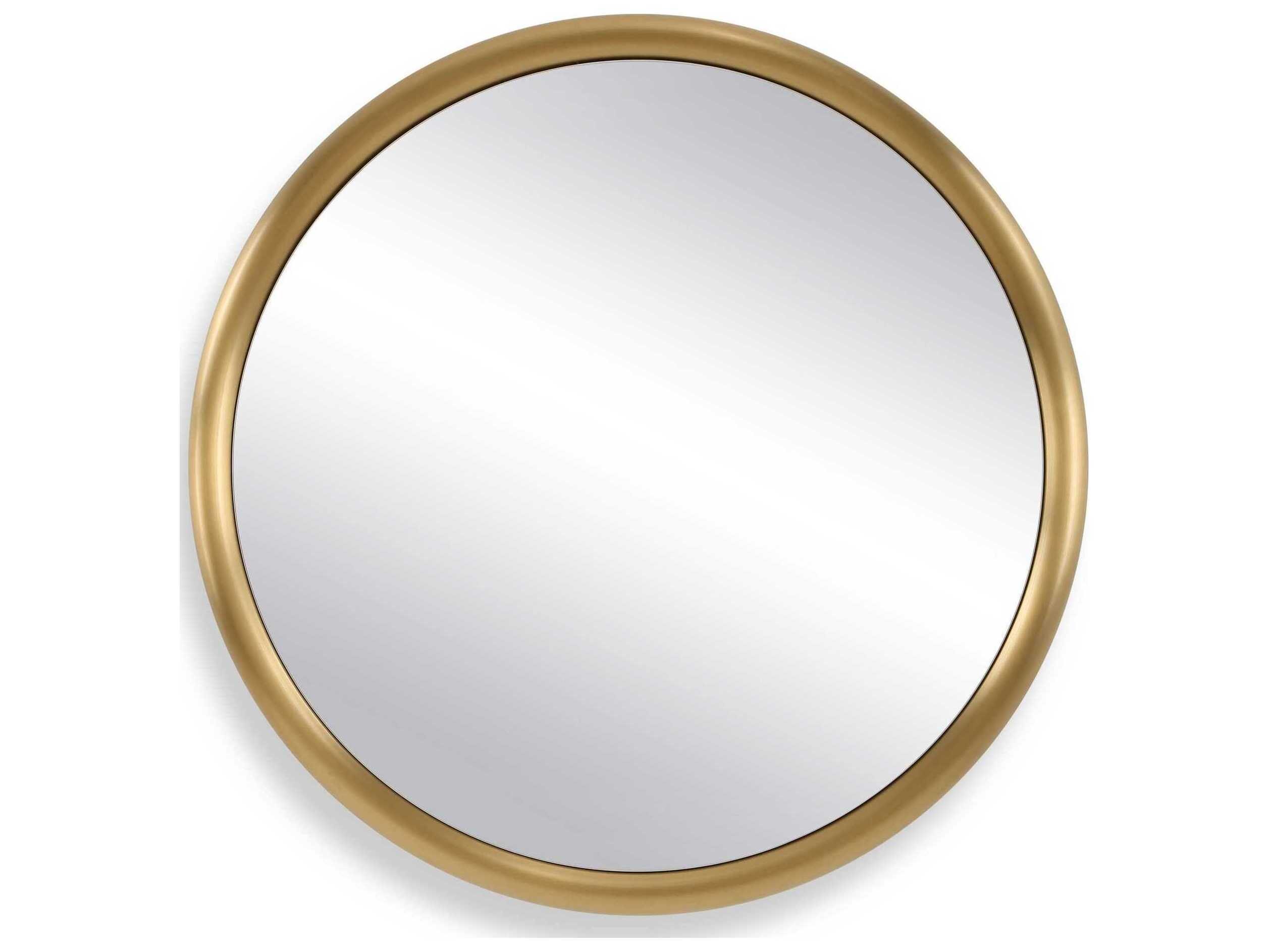 Uttermost Atkinson Antique Brass Round Wall Mirror