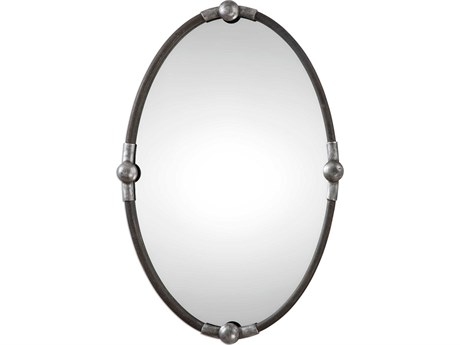 Uttermost Carrick Rust Black with Burnished Silver Oval Wall Mirror