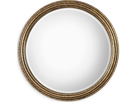Uttermost Spera Antique Gold Round Wall Mirror