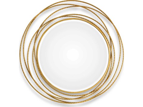 Uttermost Whirlwind Metallic Gold Leaf Round Wall Mirror