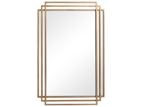 Uttermost Amherst Distressed Brushed Gold Rectangular Wall Mirror