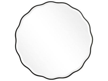 Uttermost Aneta Satin Black Round Wall Mirror