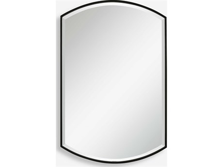 Uttermost Shield Satin Black Wall Mirror