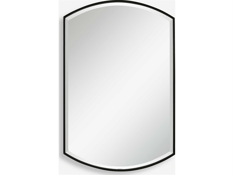 Photos - Other Decoration Uttermost Shield Satin Black Wall Mirror 09705