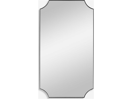 Uttermost Lennox Satin Black Rectangular Wall Mirror