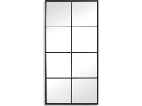 Uttermost Rousseau Black Rectangular Window Wall Mirror