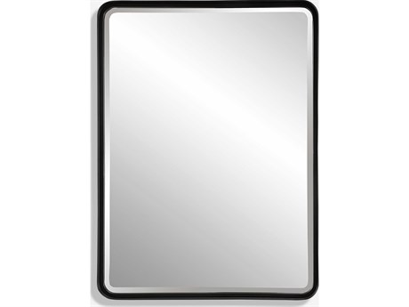 Uttermost Crofton Satin Black Rectangular Wall Mirror