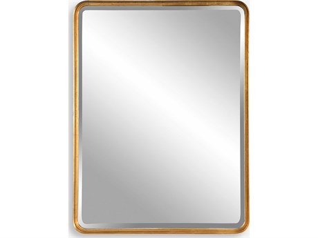 Uttermost Crofton Light Antiqued Gold Leaf Rectangular Wall Mirror