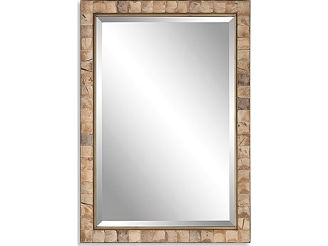 Uttermost Cocos Dark Gold / Polished Coconut Shells Rectangular Wall Mirror