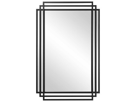 Uttermost Amherst Matte Black Rectangular Wall Mirror