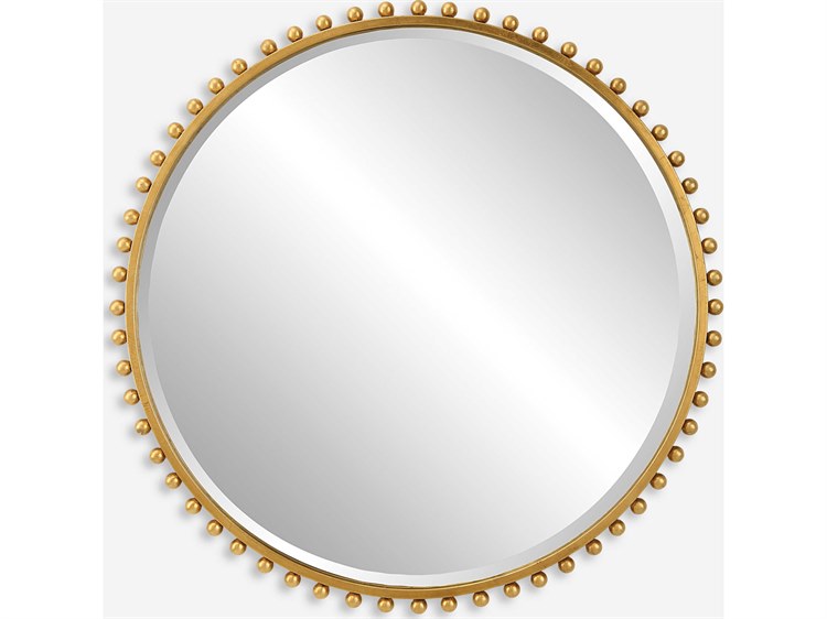 Photos - Other Decoration Uttermost Taza Gold Leaf Round Wall Mirror 09777 