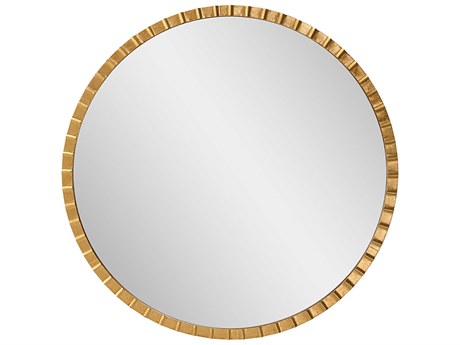 Uttermost Dandridge Gold Leaf Round Wall Mirror