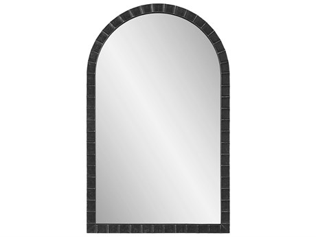 Uttermost Dandridge Distressed Matte Black With Silver Undertones Wall Mirror