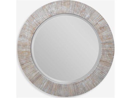 Uttermost Repose Whitewash Round Wall Mirror