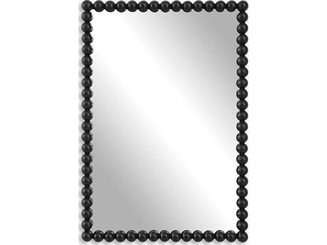 Uttermost Serna Satin Black Rectangular Wall Mirror