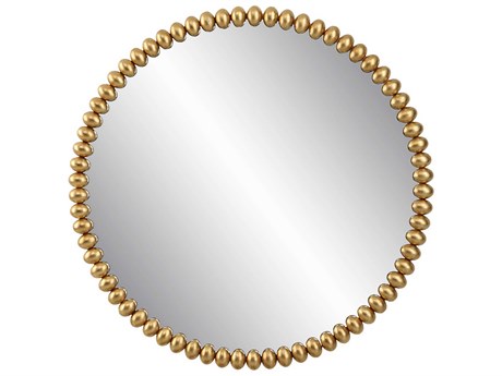 Uttermost Byzantine Antique Gold Leaf Round Wall Mirror