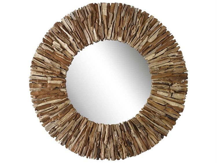 Uttermost Teak Branch Natural 39'' Round Wall Mirror | UT09809