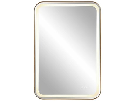 Uttermost Crofton Brass Rectangular LED Wall Mirror