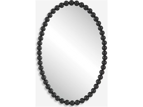 Uttermost Serna Matte Black Oval Wall Mirror