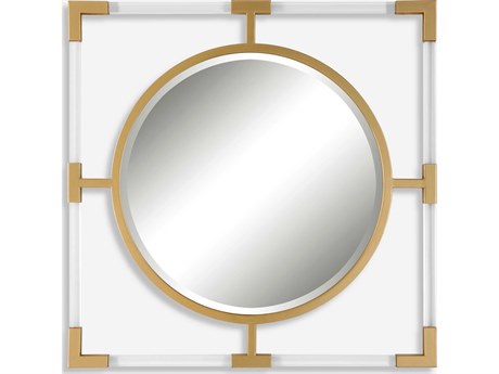 Uttermost Balkan Gold Leaf Round Wall Mirror