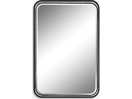 Uttermost Santa Cruz Satin Black Rectangular Wall Mirror