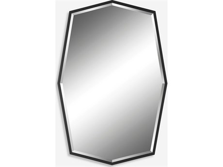 Uttermost Facet Satin Black Octagon Wall Mirror