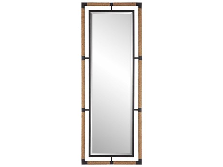 Uttermost Melville Textured Rust Black Rectangular Wall Mirror
