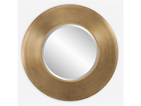 Uttermost Contessa Antiqued Gold Round Wall Mirror