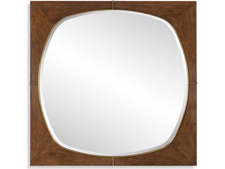 Uttermost Garonne Walnut Stain Square Wall Mirror