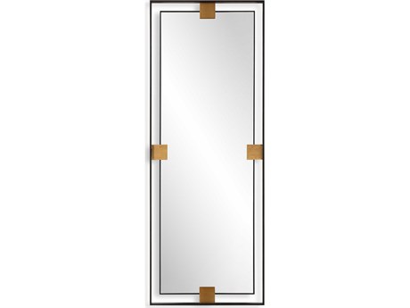 Uttermost Cornerstone Satin Black Rectangular Wall Mirror
