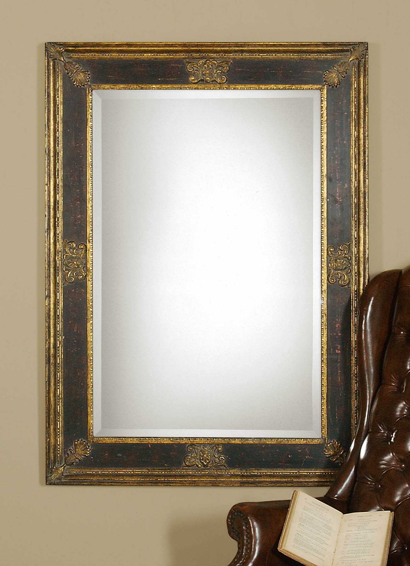 Uttermost Cadence 34 x 46 Small Antique Gold Wall Mirror UT11207B