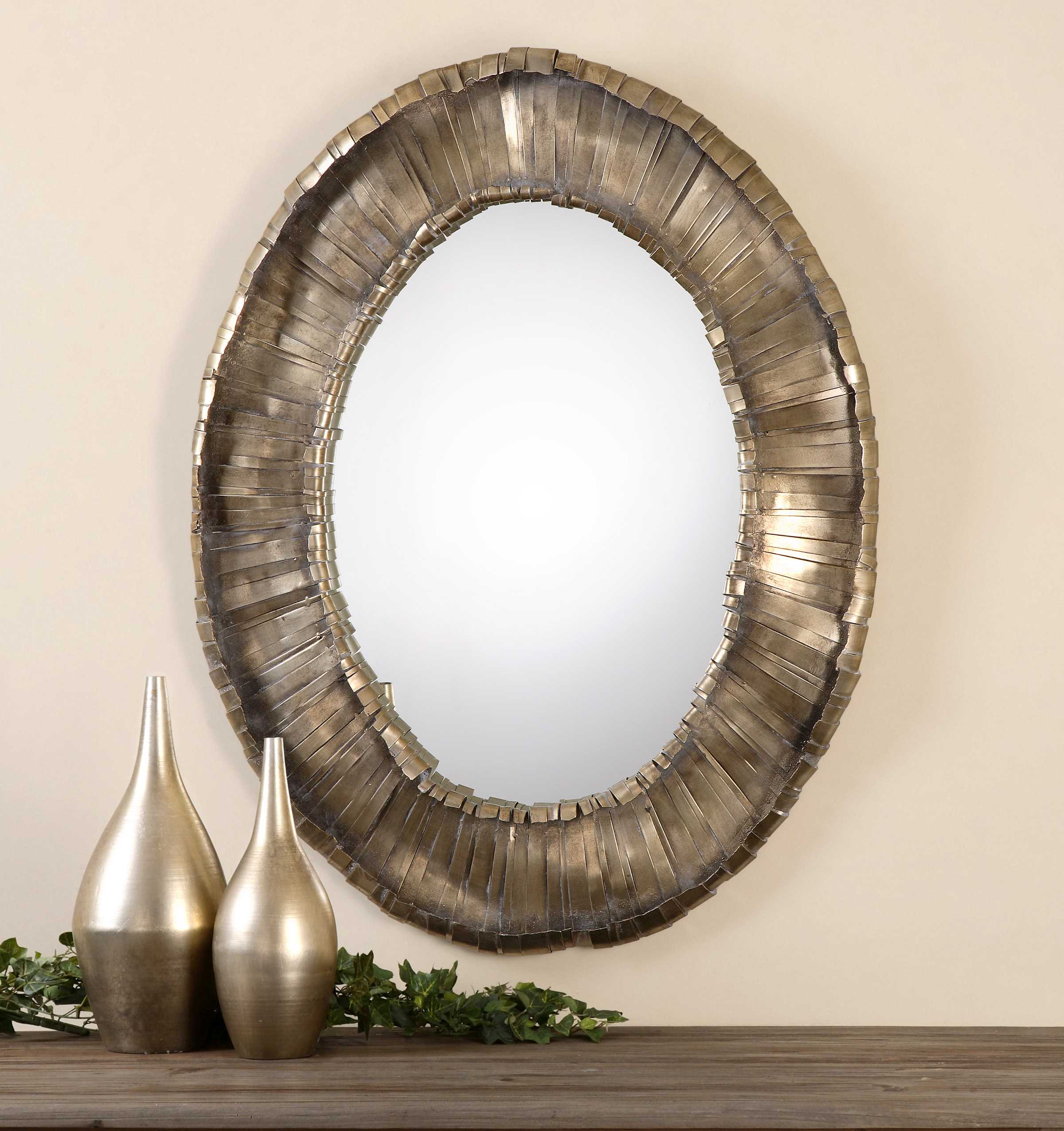Uttermost Vevila 33 x 41 Oval Wall Mirror UT12914