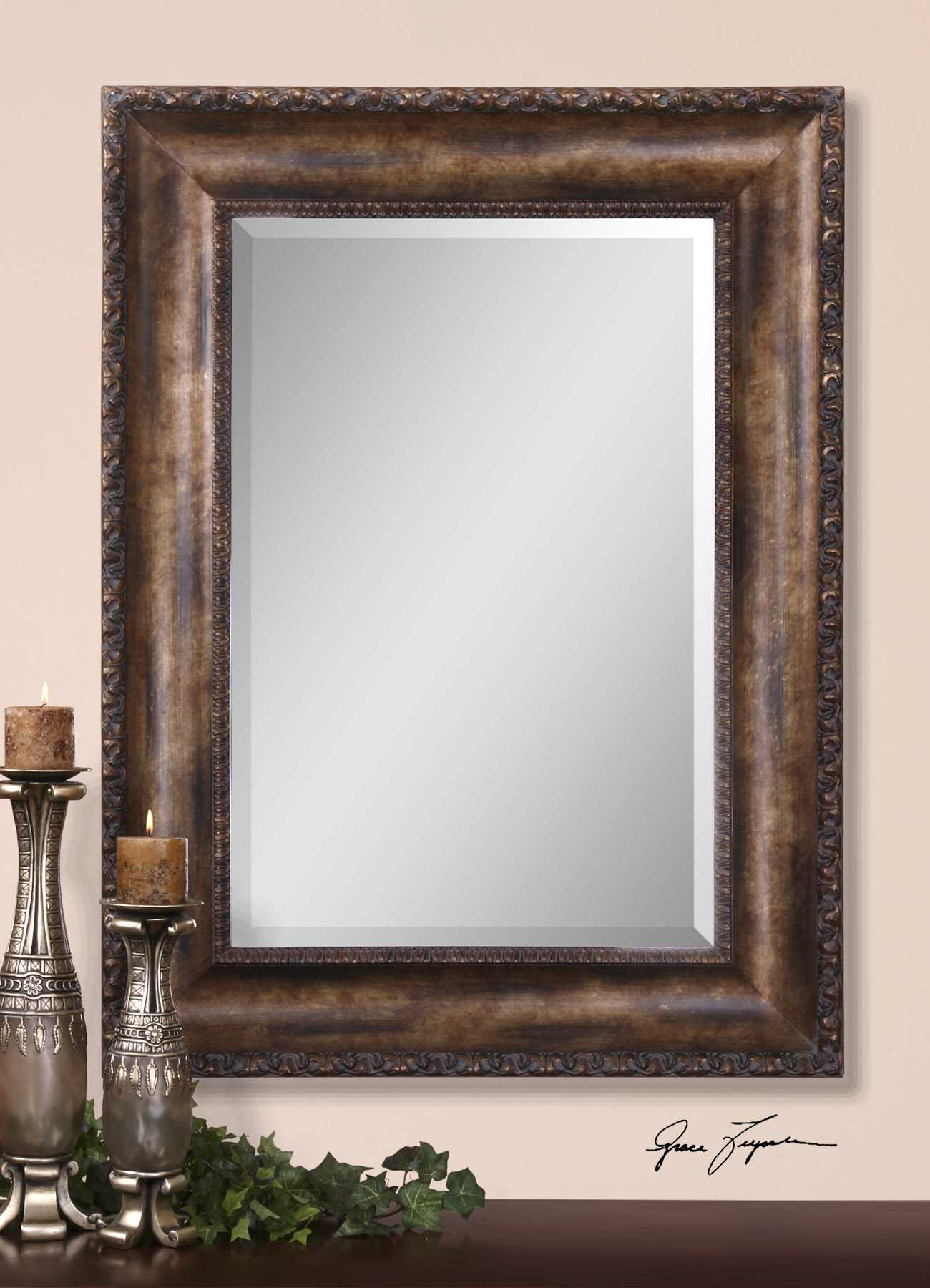 Uttermost Leola 36 x 48 Antique Bronze Wall Mirror UT14441B