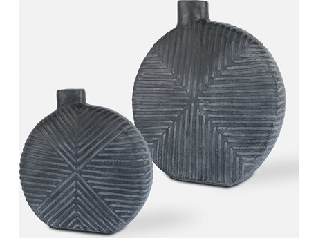 Uttermost Viewpoint Aged Black Vase Set of 2