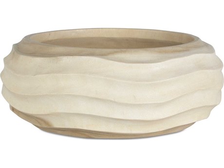 Uttermost Waveform Bleached Wood Decorative Bowl