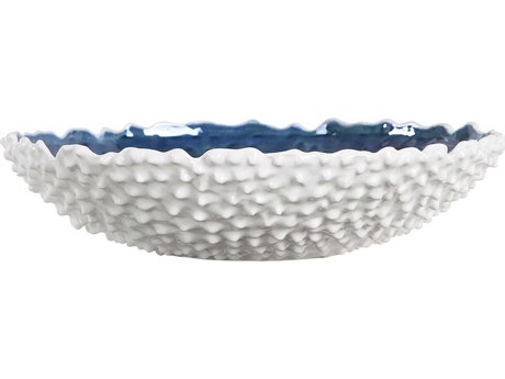 Uttermost Ciji White / Bright Blue Decorative Plate
