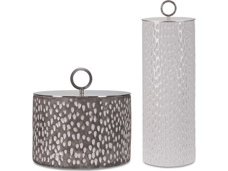 Uttermost Cyprien Off White / Smoke Gray Decorative Accent Set of 2
