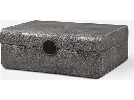 Uttermost Lalique Art Dec Smoke Gray Jewelry Box