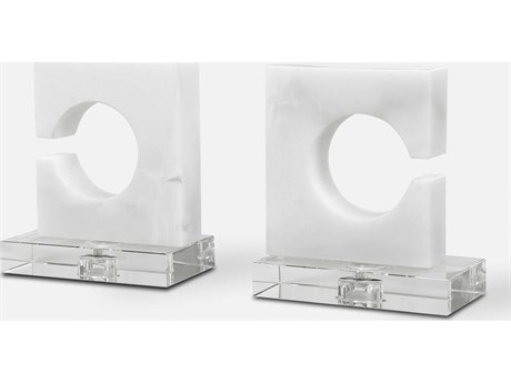 Uttermost Clarin White / Gray Bookends Set of 2