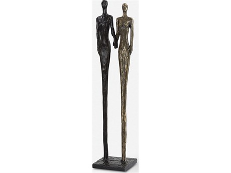 Uttermost Antique Two's Company Brass / Rustic Dark Bronze Sculpture