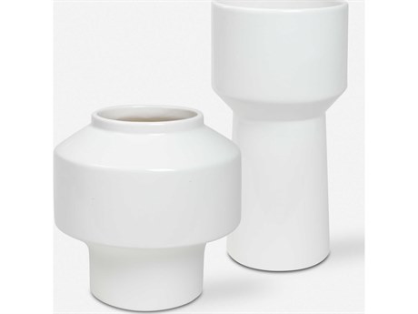 Uttermost Illumina Abstract White Vases Set of 2