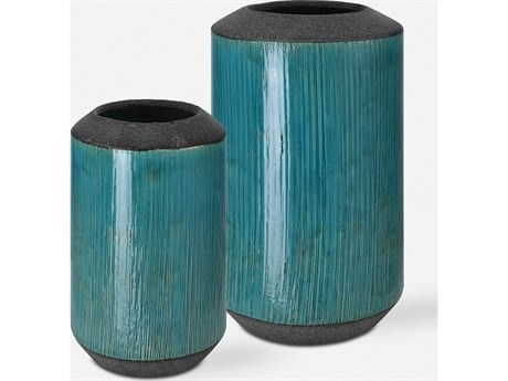 Uttermost Maui Aqua Blue Vase Set of 2