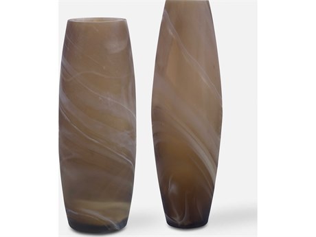 Uttermost Delicate Swirl Caramel Brown Vase Set of 2