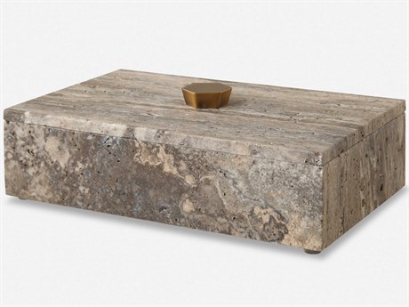 Uttermost Griseus Travertine Stone Box