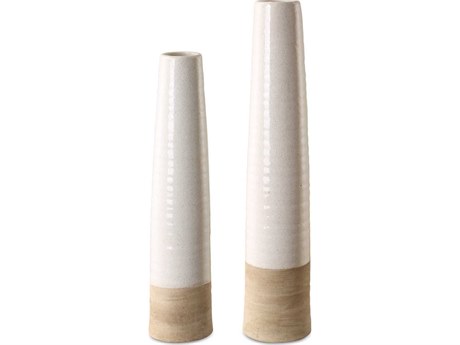 Uttermost Ivory Sands Ceramic Vases Set of 2