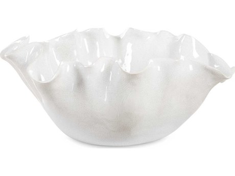 Uttermost Ruffle White Bloom Decorative Bowl