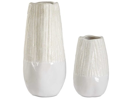 Uttermost Echo Ridge White Vases Set of 2
