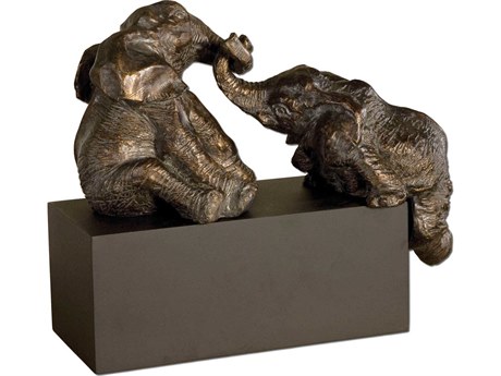 Uttermost Playful Pachyderms Bronze Figurines